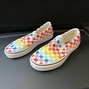 Vans Slip-On Rainbow Checkerboard Unisex Shoe